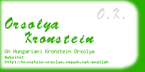 orsolya kronstein business card
